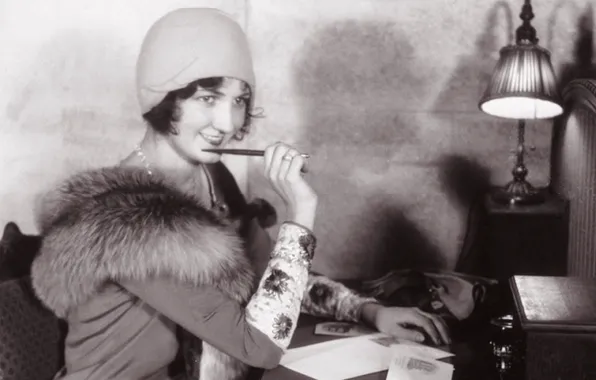 Women at a writing desk